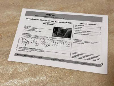 GMC TERRAIN Radioblende Doppel-DIN RADIO DASH KIT METRA 99-3307G / S-DIN & D-DIN RADIO DASH KIT 10-15 CHEVY EQUINOX / GMC TERRAIN