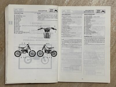 YAMAHA YZ 125 F 1994 GENUINE YAMAHA SERVICE REPAIR WORKSHOP MANUAL 4JY-28199-80