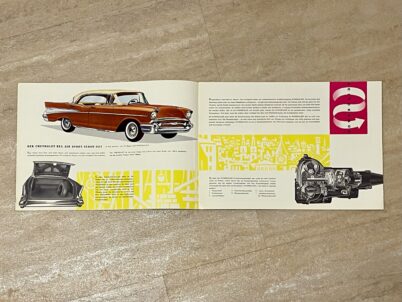 CHEVROLET BEL AIR SPORT SEDAN 2413 1957 Verkaufsbroschüre Katalog Prospekt von GM Biel