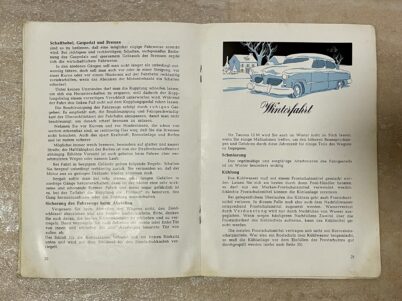 FORD TAUNUS 12 M Betriebsanleitung 1953