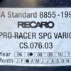 RECARO PRO RACER VARIO HANS SPG RENNSCHALEBSITZ SCHWARZ