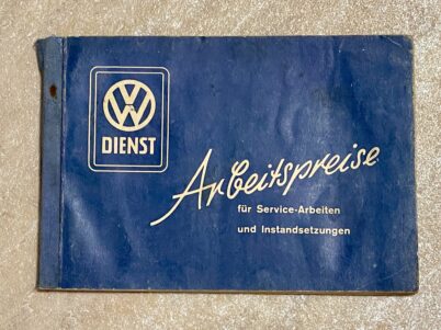 VW Arbeitspreise Heft von Arbeiten an alle Modellen 1954