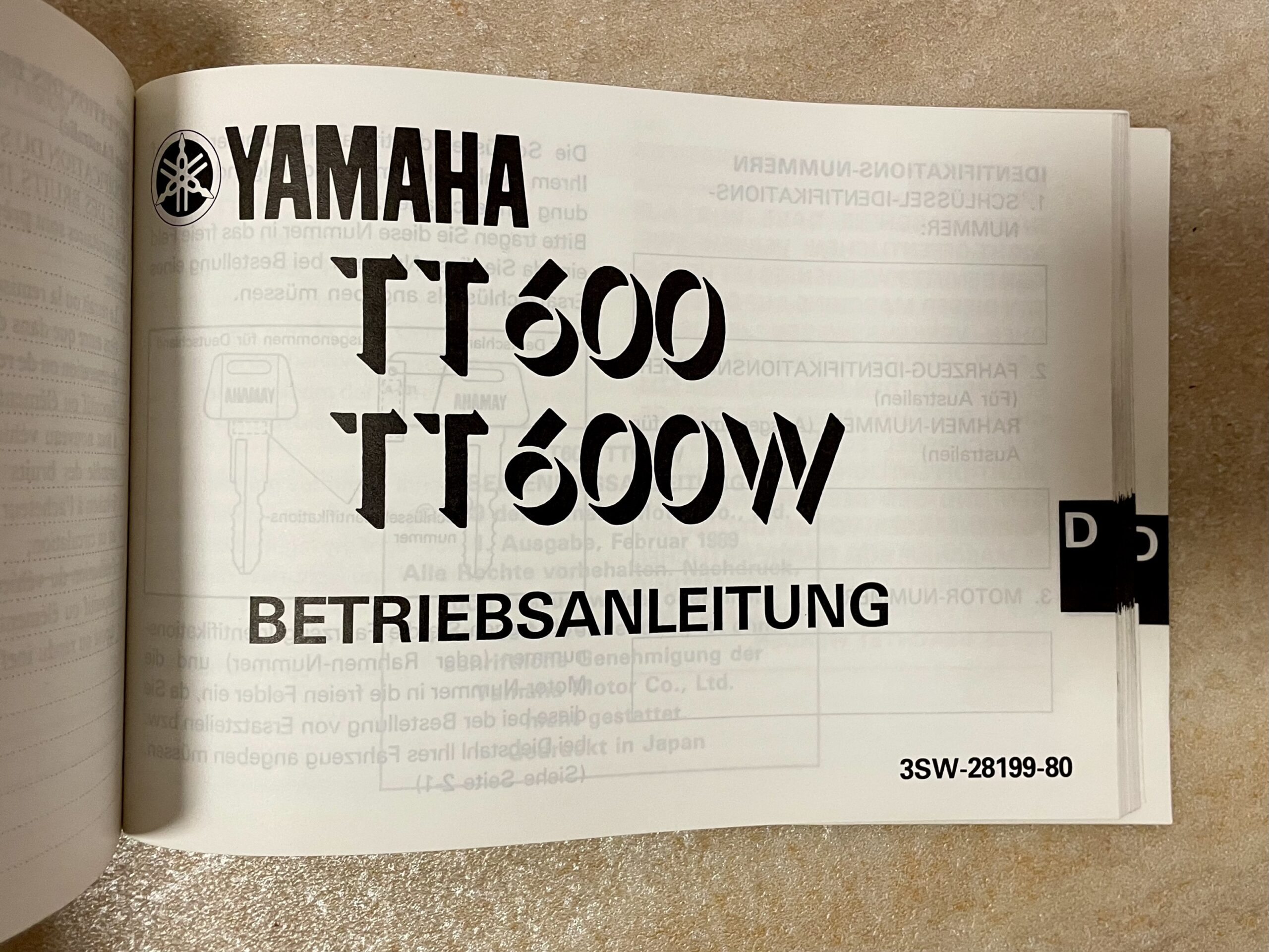 Yamaha TT600 & TT6OOW Hardenduro OWNER'S MANUAL BY YAMAHA MOTOR CO. LTD. IMG_4987 Yamaha TT600 & TT6OOW Hardenduro OWNER'S MANUAL BY YAMAHA MOTOR CO. LTD.