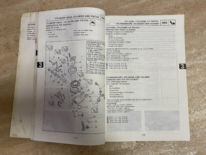 Yamaha YZ125 1989 Motocross FAHRER- UND WARTUNGSHANDBUCH DEMONTAGE UND MONTAGE AUSGABE