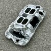Edelbrock 7525 hochglanzpoliert Dual-Quad Air-Gap Ansaugspinne Chevrolet Small Block 55-86