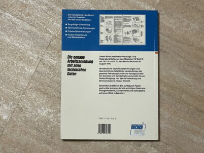VW Golf ab 1991 1,4 1,8 2,0 Reparaturbuch Bucheli 1122 1123 1124
